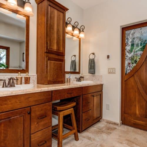 Wood bathroom renovation