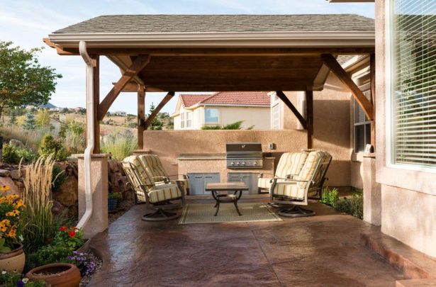 Freestanding-gable-roof-stained-concrete-outdoor-kitchen-Peregrine.jpg